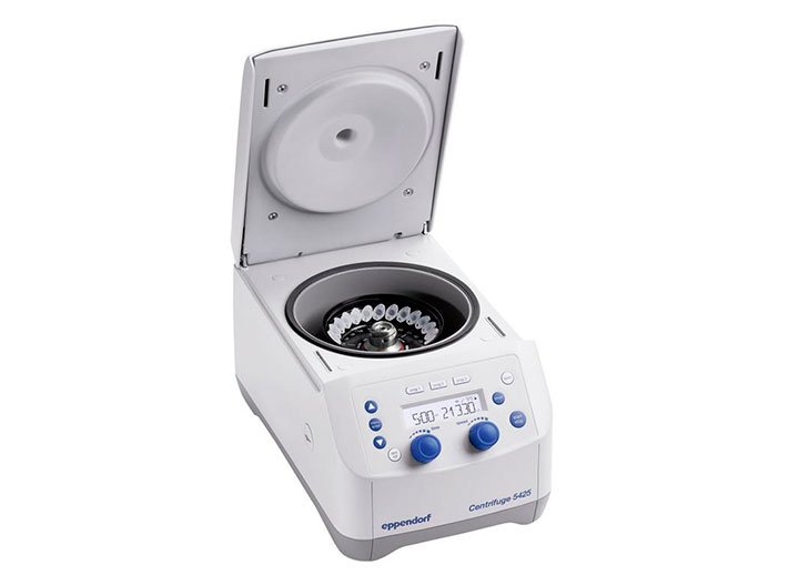 Centrifuge 5425 Eppendorf Centrifuge 5425离心机，适用于所有现代分子生物学实验。柔软的单指闭合、人性化 的关盖设计，给您带来舒适体验。它是传奇离心机5424的新一代产品。