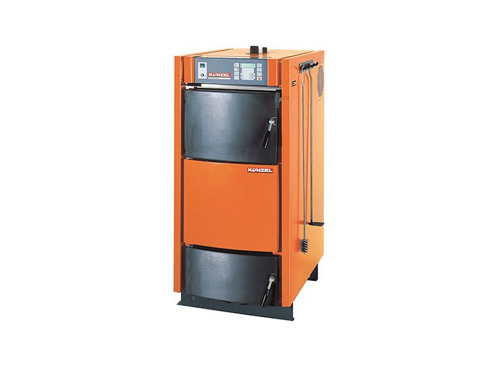 HV 24 Wood gas boiler for the heating with solid material.